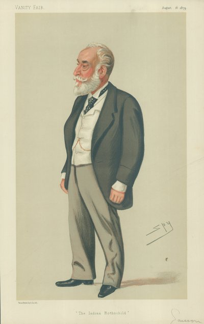 Sir Albert Abdallah David Sassoon, The Indian Rothschild, 16 August 1879, Vanity Fair Cartoon by Leslie Matthew Ward